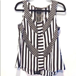 XOXO Striped Lace Tank Top Blouse M​
